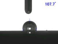触角が大きく水を弾く撥水性ICF（提供：ナノテック）